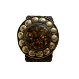 Premium Handmade Moroccan Leather Belt with Large Buckle: Dark brown
