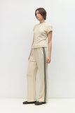 Waffle Button-Up Knit Top in Cream