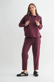 Everyday Hoodie with Raw-Edge Hem in Dark Plum