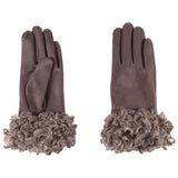 Texting Curly Cuff Gloves in Bronze