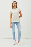 100% Cotton Garment Dyed Slub Tee in White
