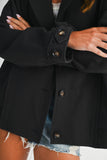 Oversized Raw Edge Knit Jacket in Black
