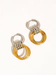 18K Gold Plated Non-Tarnish Multi-Colored Triple Hoop Earrings