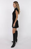 Zip Front Dress in Black