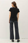 Garment Dyed Slub Tee in Black