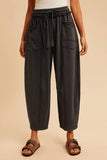 Mineral Wash Barrel Fit Utility Knit Pants in Midnight