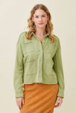 Washed French Terry Jacket in Green Tea