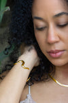 18K Gold Plated Adjustable Squiggle Cuff Bracelet