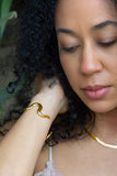 18K Gold Plated Adjustable Squiggle Cuff Bracelet