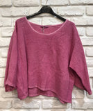Linen Cotton Blend Top in Turquoise