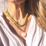 Stone Candy Beaded Necklace in Aqua