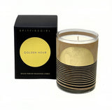 Gold Foil Wood Wrapped Candle in Golden Hour Scent