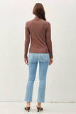 Mock Neck Knit Long Sleeve in Choco
