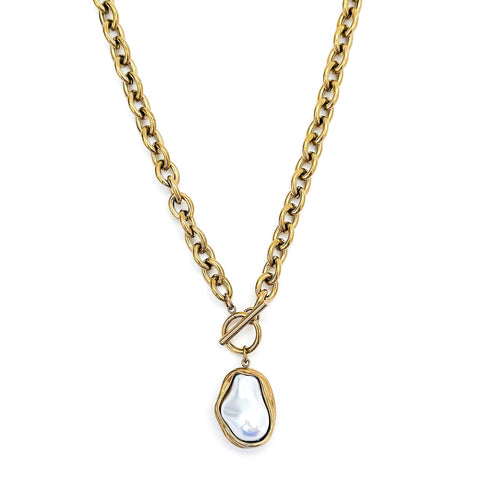 18K Gold Plated Baroque Pearl Necklace