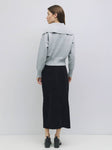 Faux Suede Midi Skirt in Black