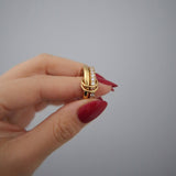 Cecilia Double Stacked Ring | CZ Interlocking Ring: 7
