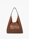 Slouchy Hobo Bag with Studded Tassels in Brown