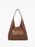 Slouchy Hobo Bag with Studded Tassels in Brown