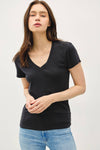 Classic V-Neck Slim Tee in Dark Charcoal