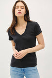 Classic V-Neck Slim Tee in Dark Charcoal