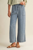 Tencel Cropped Washed Denim Pants