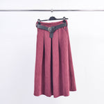 Corduroy Skirt with Belt in Brown