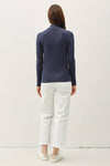 Mock Neck Knit Long Sleeve in Choco