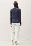 Mock Neck Knit Long Sleeve in Choco