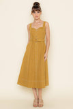 CHIC DENIM FIT & FLARE MIDI GOLDEN WASH DRESS-DI8813FO: COPPER / Contemporary / S