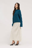 Rolled Edge Sweater in Deep Teal