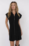 Zip Front Dress in Black