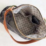 Nylon Slouchy Shoulder Bag in Navy