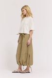 Gathered Hem Skirt in Dry Herb