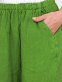 100% Linen Barrel Pants in Beige