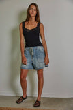 Knit Seamless Ribbed Tank Top with Lace Trim in Cabernet Red
