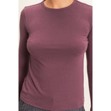 Crew Neck Long Sleeve Top in Black