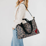 Chelsie Canvas Printed Tote in Leopard