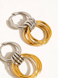 18K Gold Plated Non-Tarnish Multi-Colored Triple Hoop Earrings
