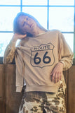 Route 66 Long Sleeve Knit Top in Light Khaki