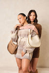 Crossbody Bag with Large Back Pocket in Brown