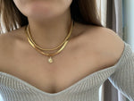 18K Gold Plated Over Stainless Steel Sunburst Sunrise Necklace