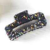 Wrapped Colorful Thread Rectangle Hair Claw Clip
