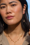 18K Gold Plated Tear Drop Threader Earrings