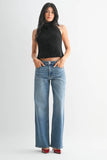 High Rise Full Length Straight Jean in Medium Wash