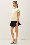 100% Cotton Garment Dyed Slub Tee in White
