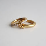 Cecilia Double Stacked Ring | CZ Interlocking Ring: 7