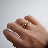 Cecilia Double Stacked Ring | CZ Interlocking Ring: 7