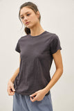 Garment Dyed Slub Tee in Black