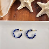 Cam Mini Hoop Earrings in Ocean Wave Blue