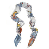 Neck Scarf in White Multicolor Papaya Print